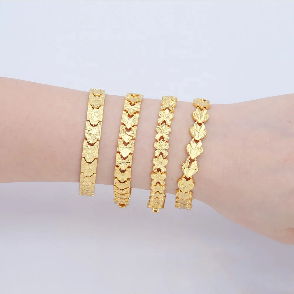Jxx Competitive Price Wholesale Brass 24K Gold Plated Classic Charm Minimalist Bracelet for Unisex Jewelry 2024