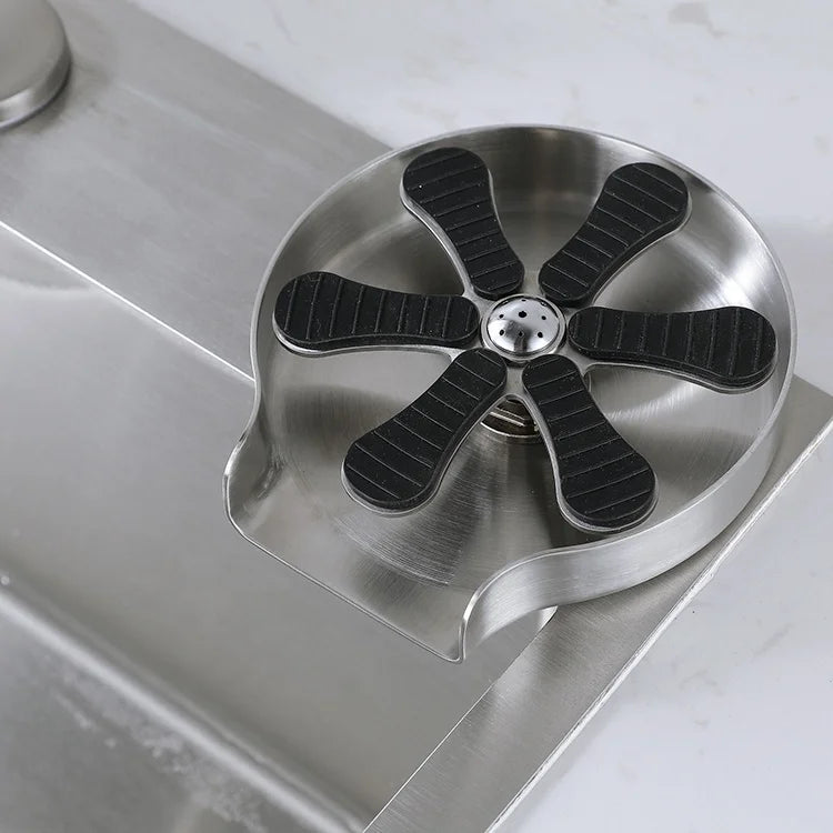 304 Stainless Steel High Pressure Glass Rinser 9 Holes Automatic Bottle Cleaner Bar Accessories Cup Cleaner for Sink