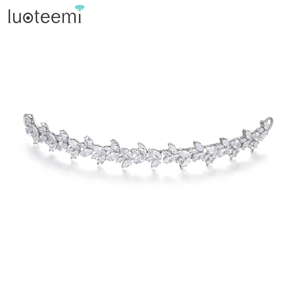 LUOTEEMI Designer Headband Wedding Bridal Cubic Zirconia Hair Jewelry Party Accessories Head Braided Handmade Hairband Woman MegaBDM