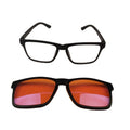 Daily Night Two Use clear + Orange Red Lens Magnet Magnetic Clip on Anti Blue Light Blocking Eyeglasses Glasses