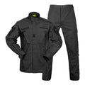 Black Ripstop ACU Camouflage Unisex Combat Trousers and Shirts Uniform Set for Outdoor Activities