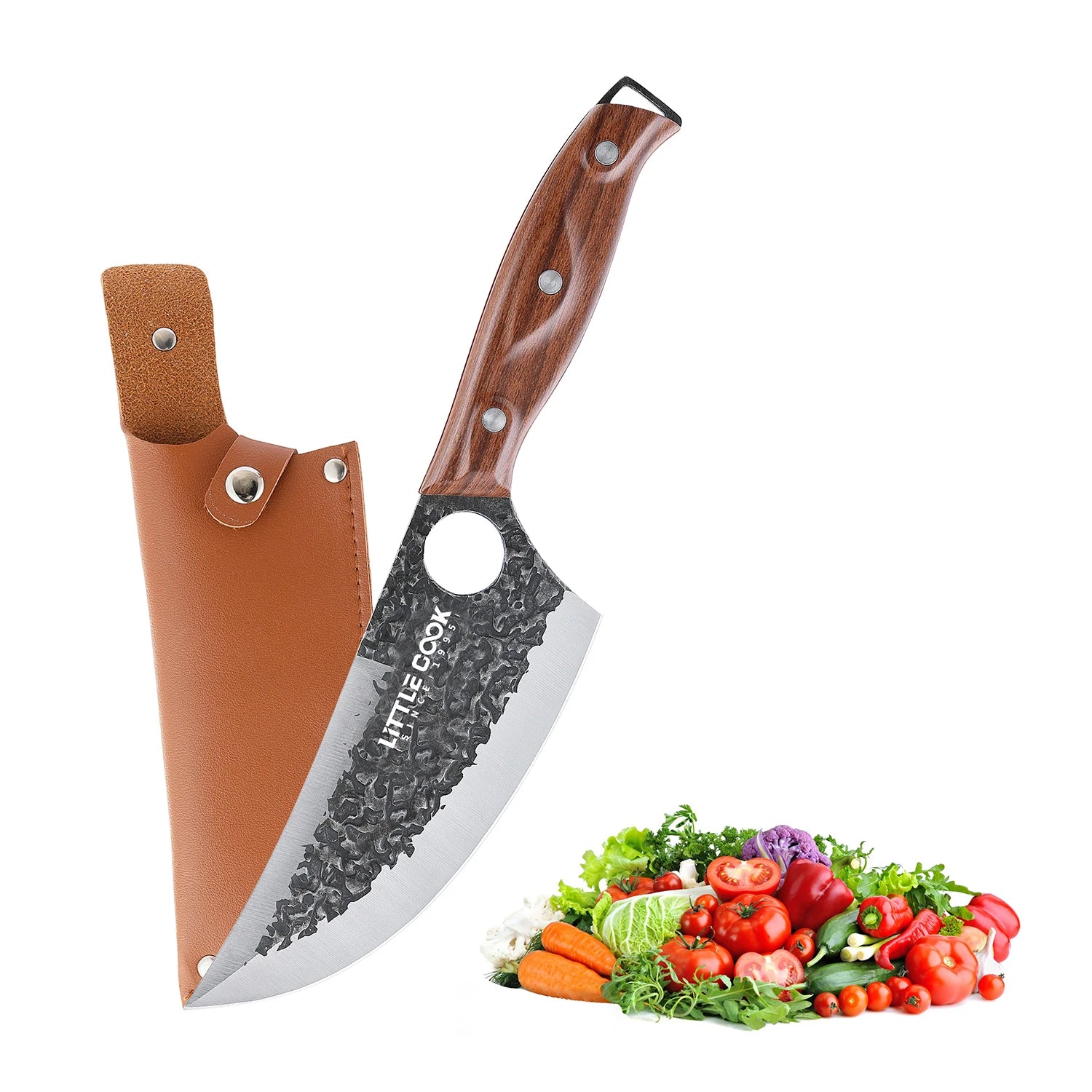 Little Cook Stainless Steel Boning Knife for Kitchen Use Plastic Handle and Sharp Edge for Boning Meat and Cutting Food
