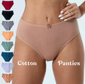 Women High-Waist Seamless Underwear Vertical Stripe Cotton Panty Breathable Panties Skin Friendly Lingerie with Bow Design