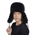 WMfur Natural Raccoon Fur Earflap Cape for Winter Camping Fur Hats Silver Fox Fur Hat with Sheep Leather Trapper Hat