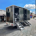 Portable Luxury Restroom Trailer 4 Station Mobile Automatic Self-Cleaning Public Toilet for Park Outdoor Camping Bathroom Shower