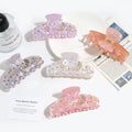 Casual Pink Resin Large Claw Hair Clip for Women Sweet Large Claw Hair Accessories