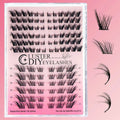 No Glue Bond Sealant C D L Curl False Eyelashes Wholesale Pre Glued Press on Cluster Diy Self Adhesive L Curl Cluster Lashes