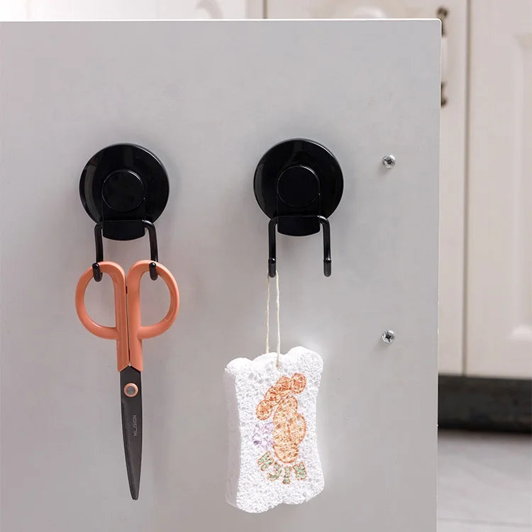 TAILI 5KG Black Kitchen Storage Hook Waterproof Wall Mounted Suction Cup Vacuum Hook Black Suction Cup for Wall Mounted Kitchen