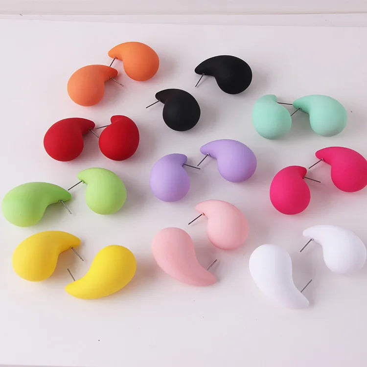 Wholesale Custom Chunky Acrylic Water Drop Stud Earrings for Women Gift Tear Drop Geometric Earring