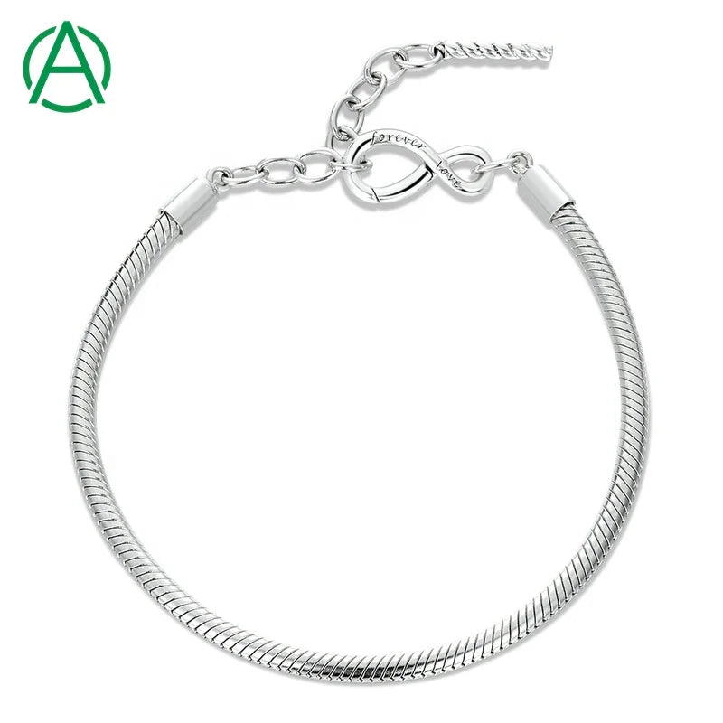 ArthurGem Minimalist Bracelets 925 Sterling Silver Bracelet Curved bar Platinum Plated Charm Bracelet for Women Jewelry
