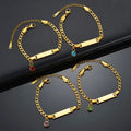 New Trend Crystal Charm Baby Bracelet Birthday Stone Bracelet Stainless Steel Newborn Children Baby Jewelry