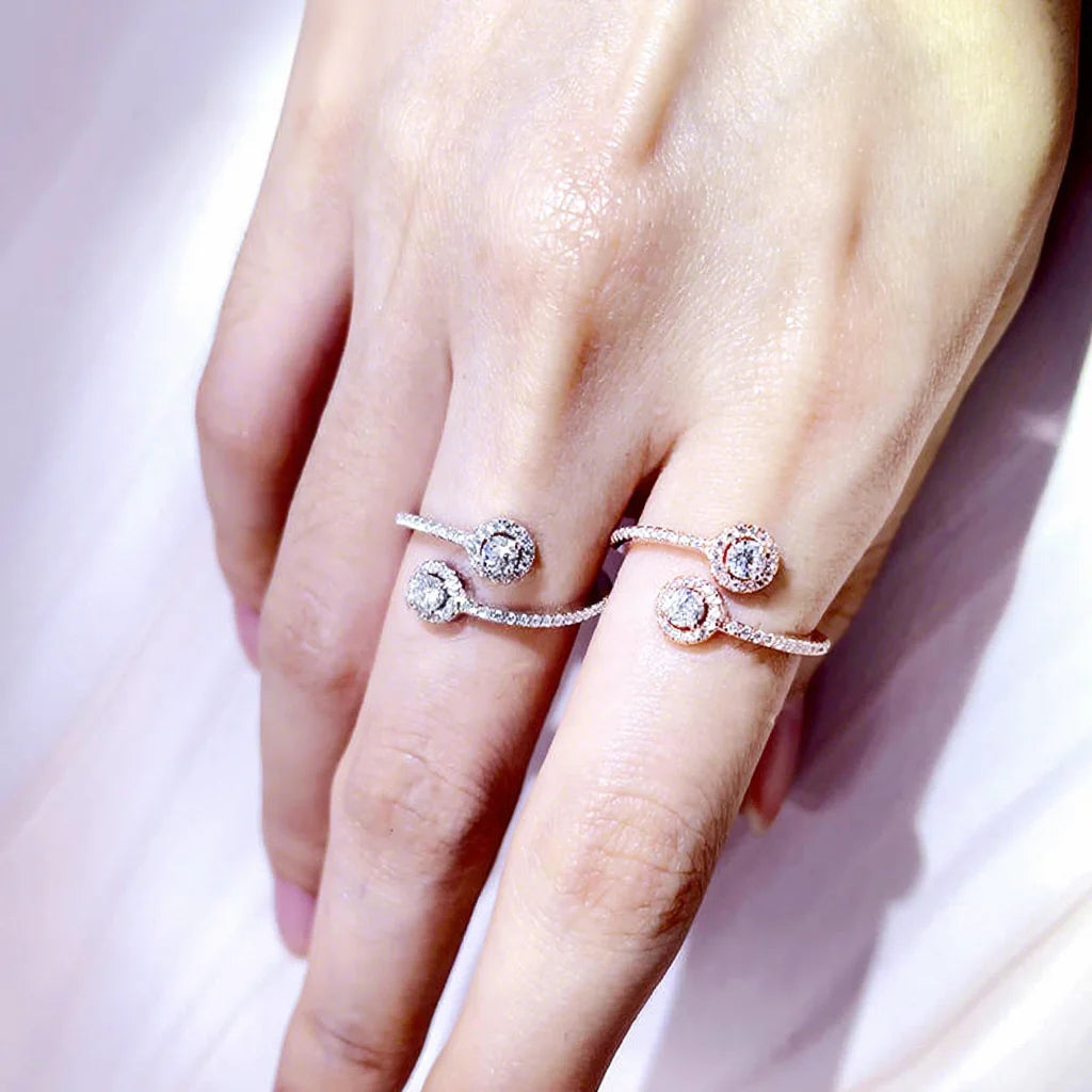 Tianyu Fine Jewelry Round Moissanite Women Wedding 18k White Gold Plated 925 Sterling Silver Rings for Women