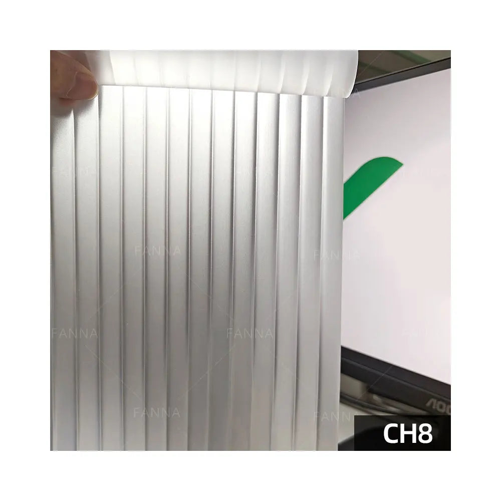 FANNA CH8 Self-adhesive Modern PET Reeded Glass Film Privacy Frosted Decorative Waterproof Window Film for Home Office Use