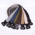 Pure Color Outdoor Sports Men's Canvas Metal Tactical Woven Belt Casual Cool Wild Gift for Men Tactical  Belt