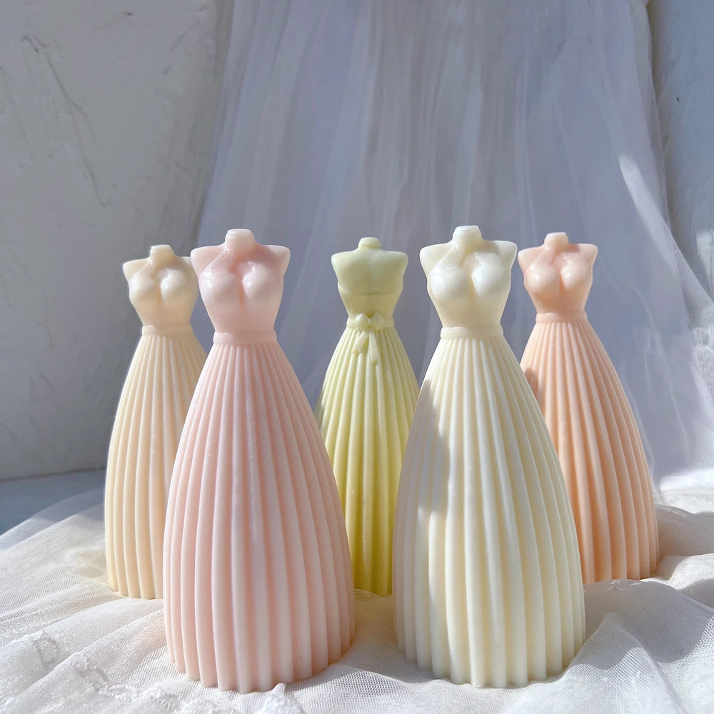 Girl's Dress Candle Mold Wedding Dress Silicone Mould Soy Wax Valentine's Day Gift Idea Home Decor Wedding Gift