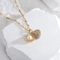 2026 New Trend Shell and Pearl Pendant Stainless Steel and Cubic Zircon Material Luxury Link Chain Fashion Jewelry for Women