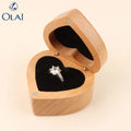 Love Shaped Wooden Wedding Wooden Engraved Ring Box Valentine's Day Gift Couple Confession Jewelry Box Ring case