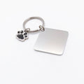 Personalized DIY Stainless Steel Blank Paw Print House Heart Rectangle Dog Tag Charm Key Chain Blank Engrave Logo Keyring