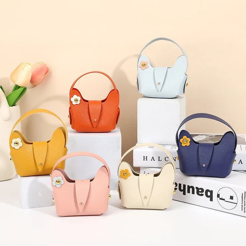 Hot Sale Sweet Small Leather Wedding Candy Gift Box Candy Handbag Packaging Bag for Birthday Party Wedding