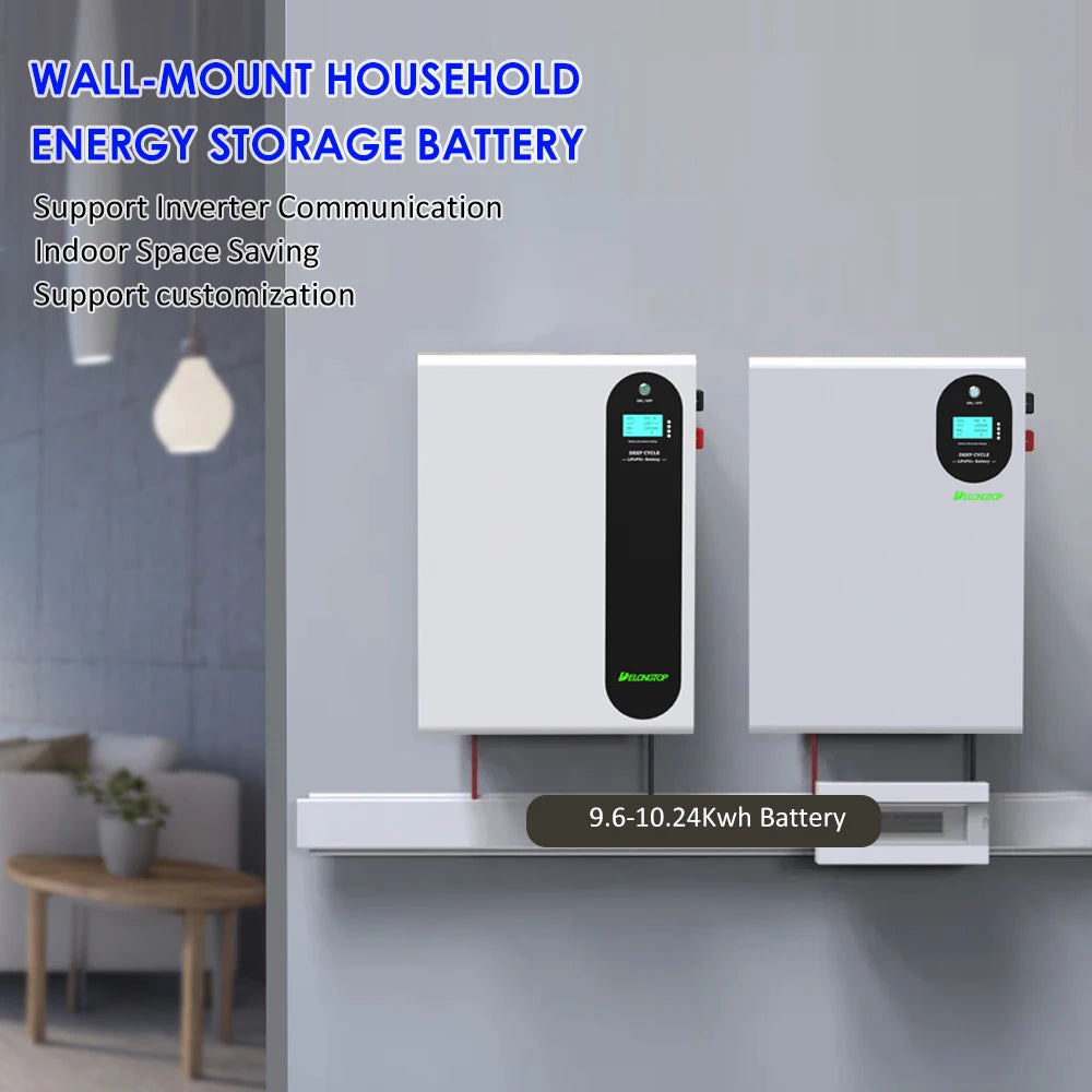 Lithium Ion Battery Rechargeable Power Wall Lifepo4 Battery 10 Kwh 48 V 200 Ah LiFePO4 Battery for Solar Energy Storage