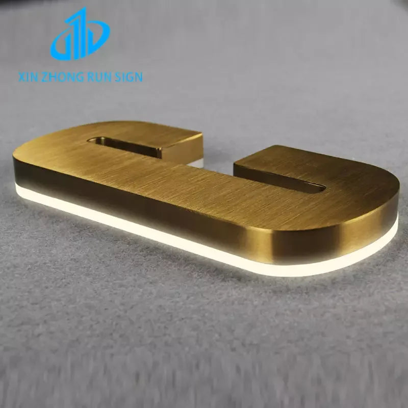 Wholesale Your Logo Backlit LED Reverse Channel Letters Light Stainless Steel Signs Acrylic Fillable Eco-friendly Car Outdoor