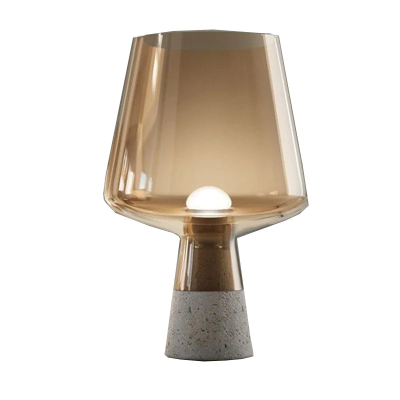 Home Decor Modern Table Lamp with Concrete Base Indoor Decorative Glass Table Lamp for Hotel Restaurant