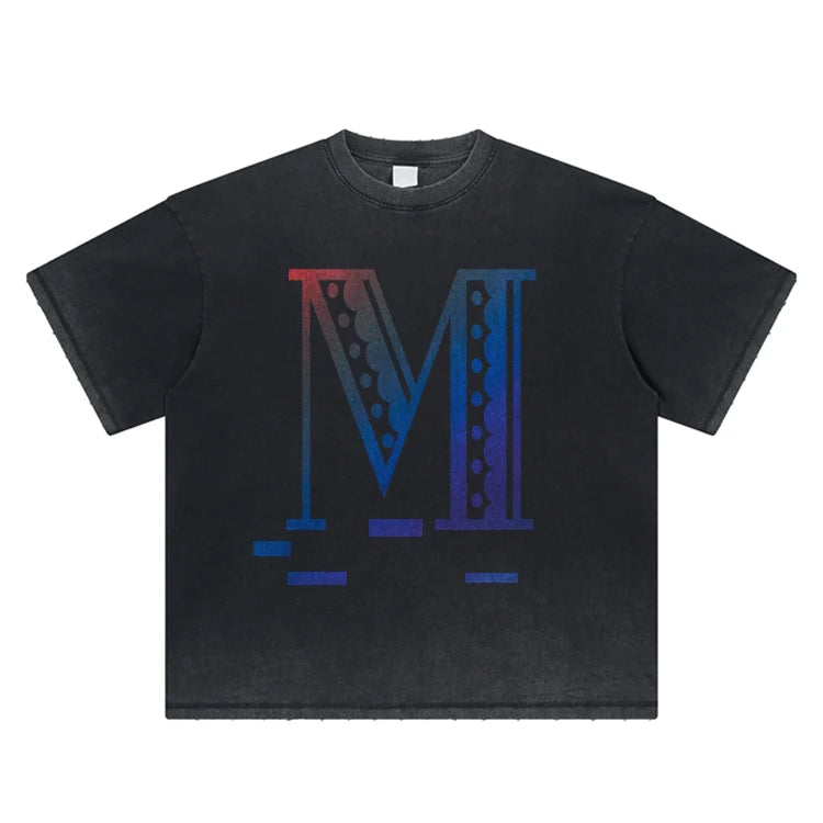 Streetwear High Quality Blank Washed Vintage Crew Neck T Shirts Custom Logo 100% Heavy Cotton Boxy Acid Wash Print T Shirt