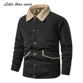 American Euro Size Corduroy Winter Coat for Men Sherpa Warm Outer Jacket with Line Feature
