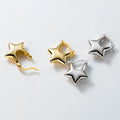 Fashion Jewelry 925 Silver Minimalist Star Earrings Jewelry Luxury 18K Gold Plated Sterling Silver Huggie Hoop Earrings Women
