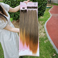 Julianna Afro Heat Resistant Weft Pack Packet Hair Extension Synthetic Luxury Bone Straight Hair Bundle With Closure