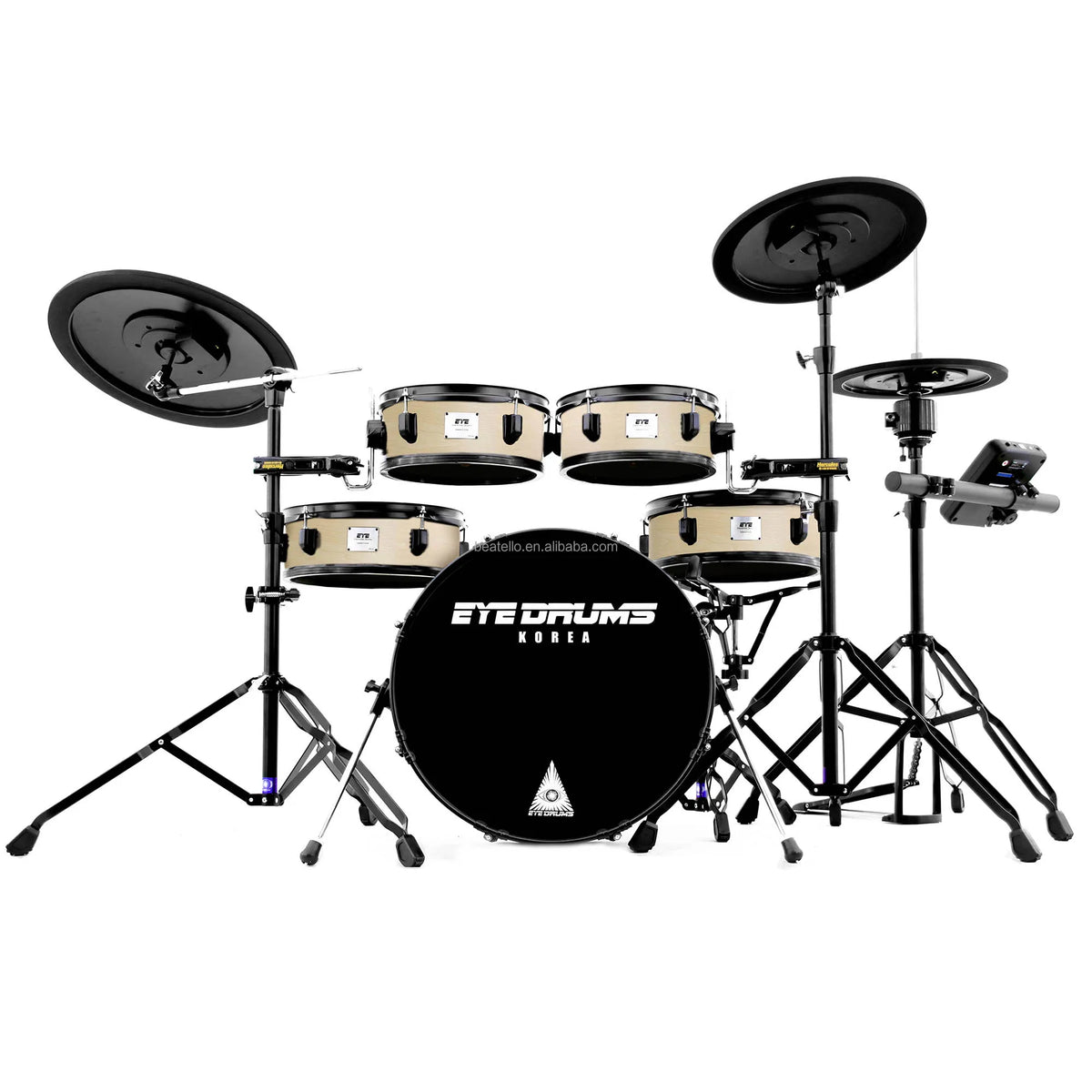 EYE E4 Plus Luxury Professional Electronic Drum Kit with Wooden/Rubber/Metal Construction and Acoustic Feeling MegaBDM