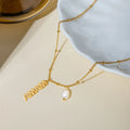 Mother's Day Gift Jewelry Stainless Steel 18K Gold Plated Elegant Pearl Charm Necklace for Mother Mom MegaBDM