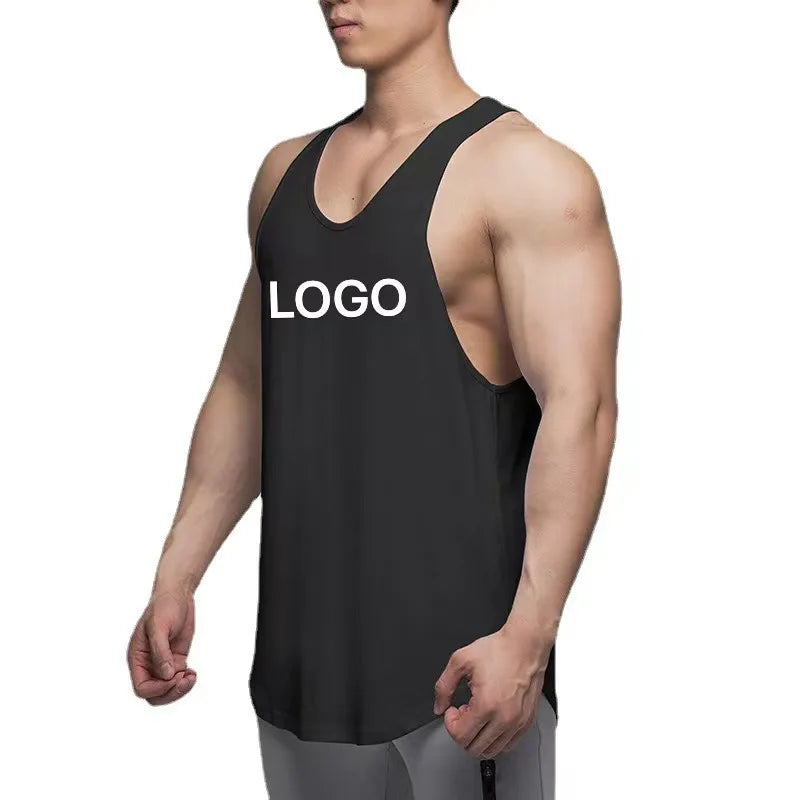 Wholesale Men's Workout Vest Quick-Drying Mesh Tank Top for Sport Running Gym Customizable Logo Breathable Knitted Design for