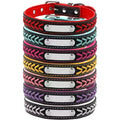 Adjustable Leather with Pu Leather Hand Made  Laser Metal Dog Collars Accessories for Large/Medium/Small Dogs Cat Pet Collars