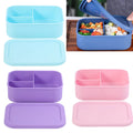 3 Compartment Silicone Bento Lunch Box Food Container Leak-Proof BPA-Free Food Lunch Storage Boxes for Adult Kids