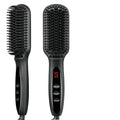 Portable Plastic Handle Hot Comb Straightener Flat Iron Electric Hair Straightener with Stainless Steel Teeth for Beard and Hair