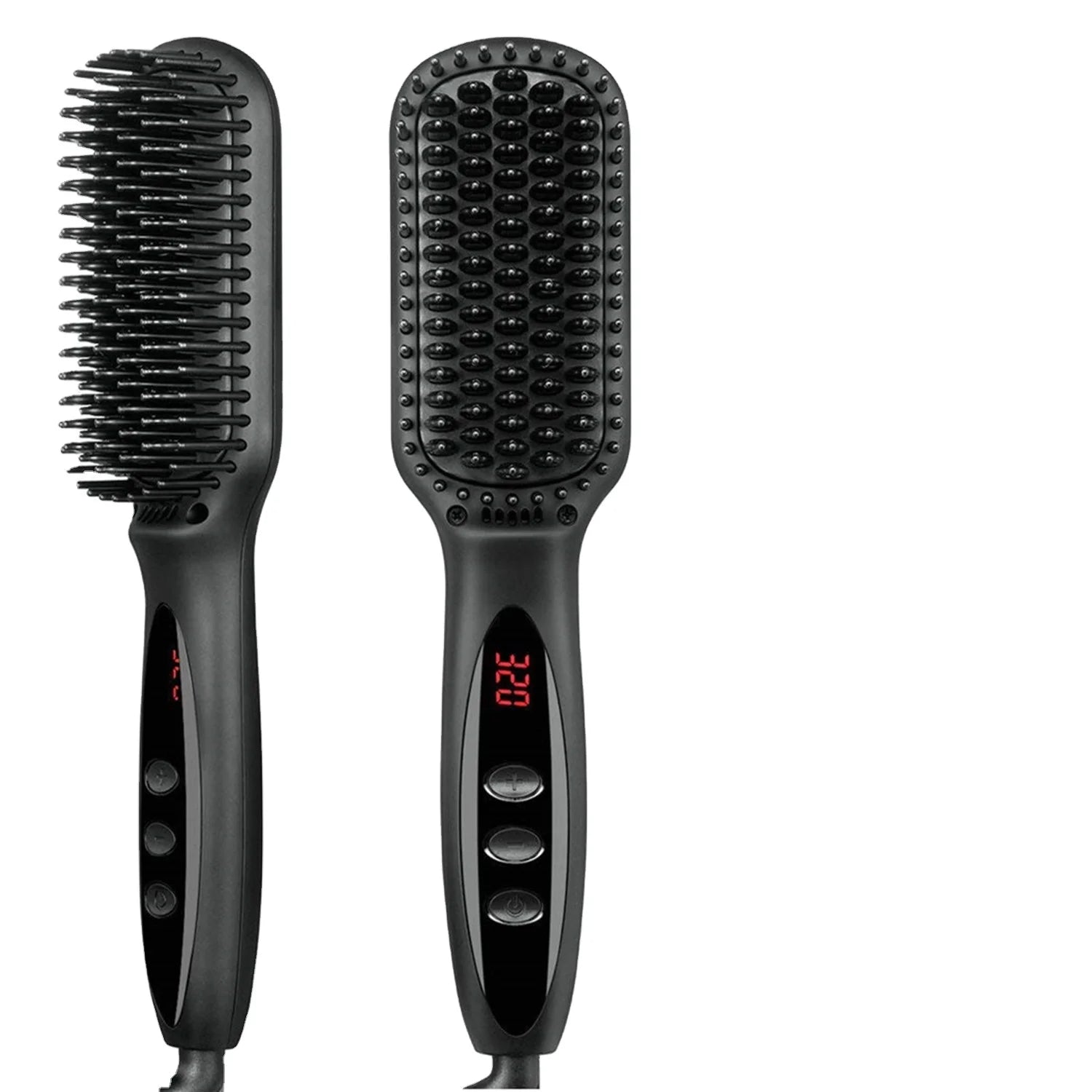 Portable Plastic Handle Hot Comb Straightener Flat Iron Electric Hair Straightener with Stainless Steel Teeth for Beard and Hair