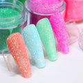 10ml/jar Shiny Iridescent Glitter Sugar Woolen Powder for Nails Summer Colorful Nail Glitter Powder Acrylic Nail Art Decoration