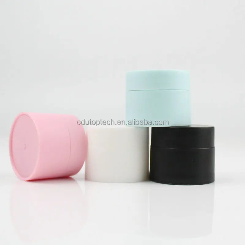 Wholesale Solid Frosted pink Black White Blue 10g 20g 30g 50g Plastic Empty PP Cream Jar with Screw Lids