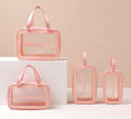 2023 Hot Sale Waterproof Women Cosmetic Bags or Pouches Lightweight Transparent Pvc Wash Bag Custom Makeup Toiletry Bag