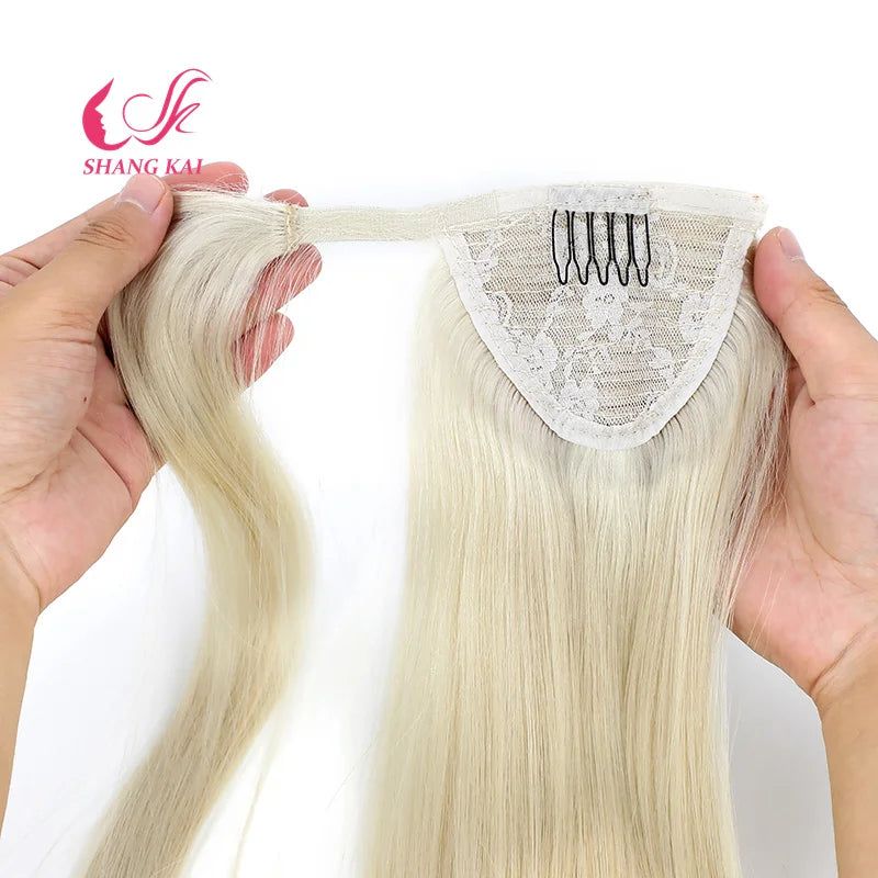 Cheap Clip in Ponytail Hair Extensions Wrap Around Straight Hair Ponytail