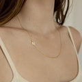 Wholesale Minimalist Custom Name Necklace 925 Sterling Silver Gold Plated Sideway Initial Letter Necklace for Women