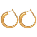 Aretas 2023 18K Gold Plated Waterproof European American Style Exaggerated Geometric Hollow Earrings Stainless Steel Diamond