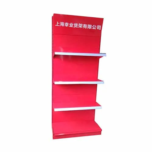 Customizable Single-Sided Gondola Shelf Heavy Duty Supermarket Rack in Red Factory-Supplied for Cargo Van Shelving