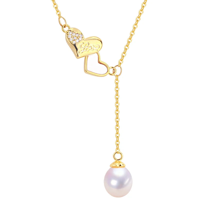 Wholesale 18K Gold Plated Freshwater Pearl Choker Necklace Pearl Pendant Jewelry