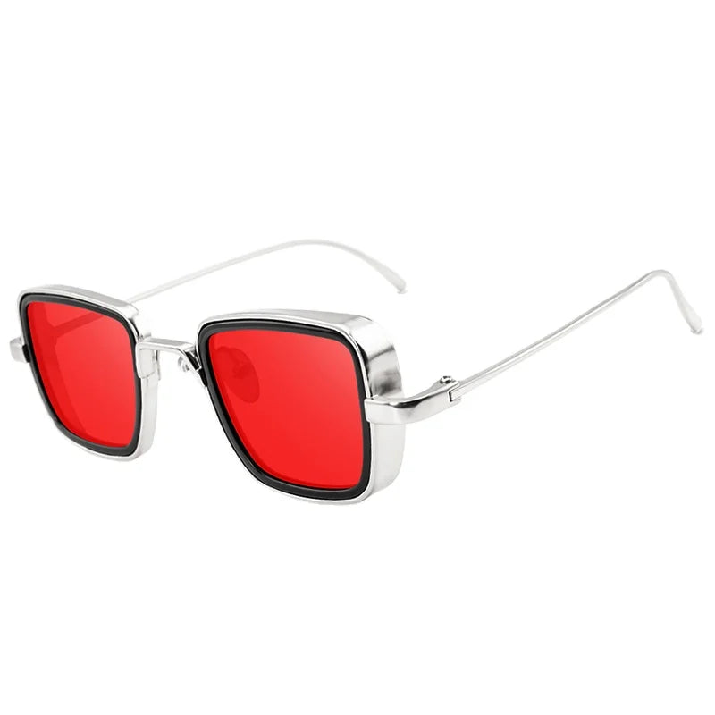 New Indian Punk Sunglasses for Men's Retro Thick Edge Metal Box Trendy Sunglasses 58157