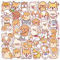 50Pcs Mini Kawaii Shiba Inu Dog Washi Stickers Label for Home Wall Notebook Laptop Waterproof Cute Pet Sticker