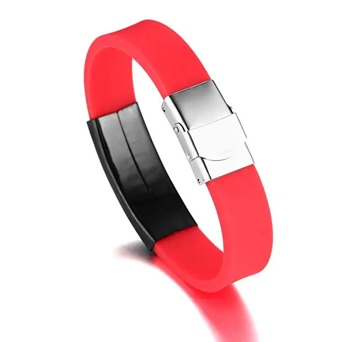 Personalized Metal Silicone Wristband Custom ID Wristband Kids Bracelet/ Silicon Wristband/silicone Wristband Adjustable
