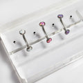 F136 Titanium 14G Belly Button Studs Ball-Shaped 24K Gold Plated Opal Body Piercing Jewelry for Wedding Gift