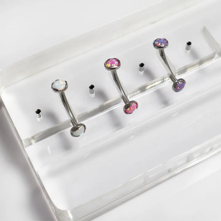 F136 Titanium 14G Belly Button Studs Ball-Shaped 24K Gold Plated Opal Body Piercing Jewelry for Wedding Gift